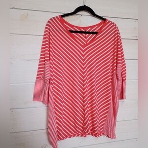 Lane Bryant Orange Striped Tunic